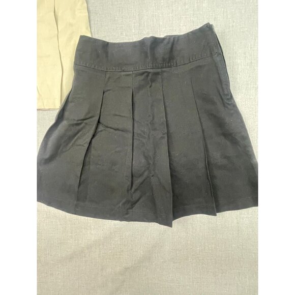 Lot of Two The Children's Place Girl's Black and Tan Side Zip Mini Uniform Skirt - Picture 2 of 11